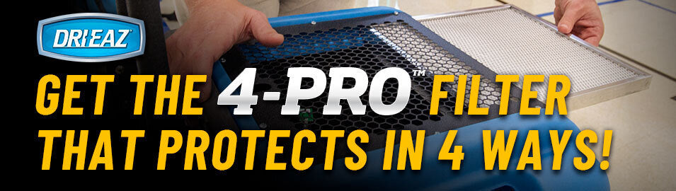 Promotional banner for the DriEaz 4-Pro Filter