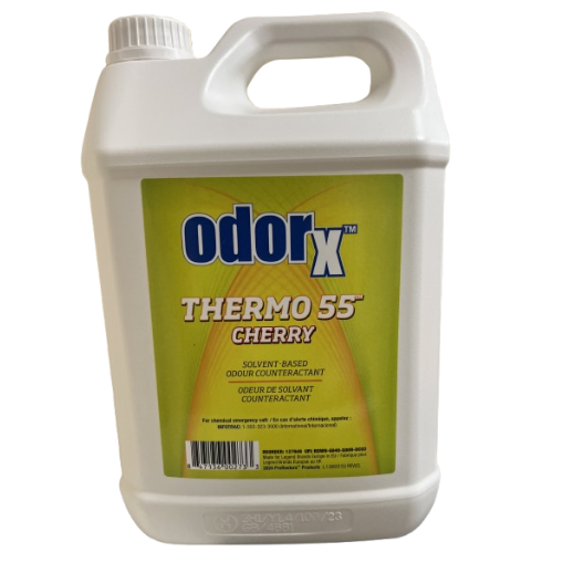 plastic jug of odorX Thermo 55 Cherry solvent-based odor counteracting agent